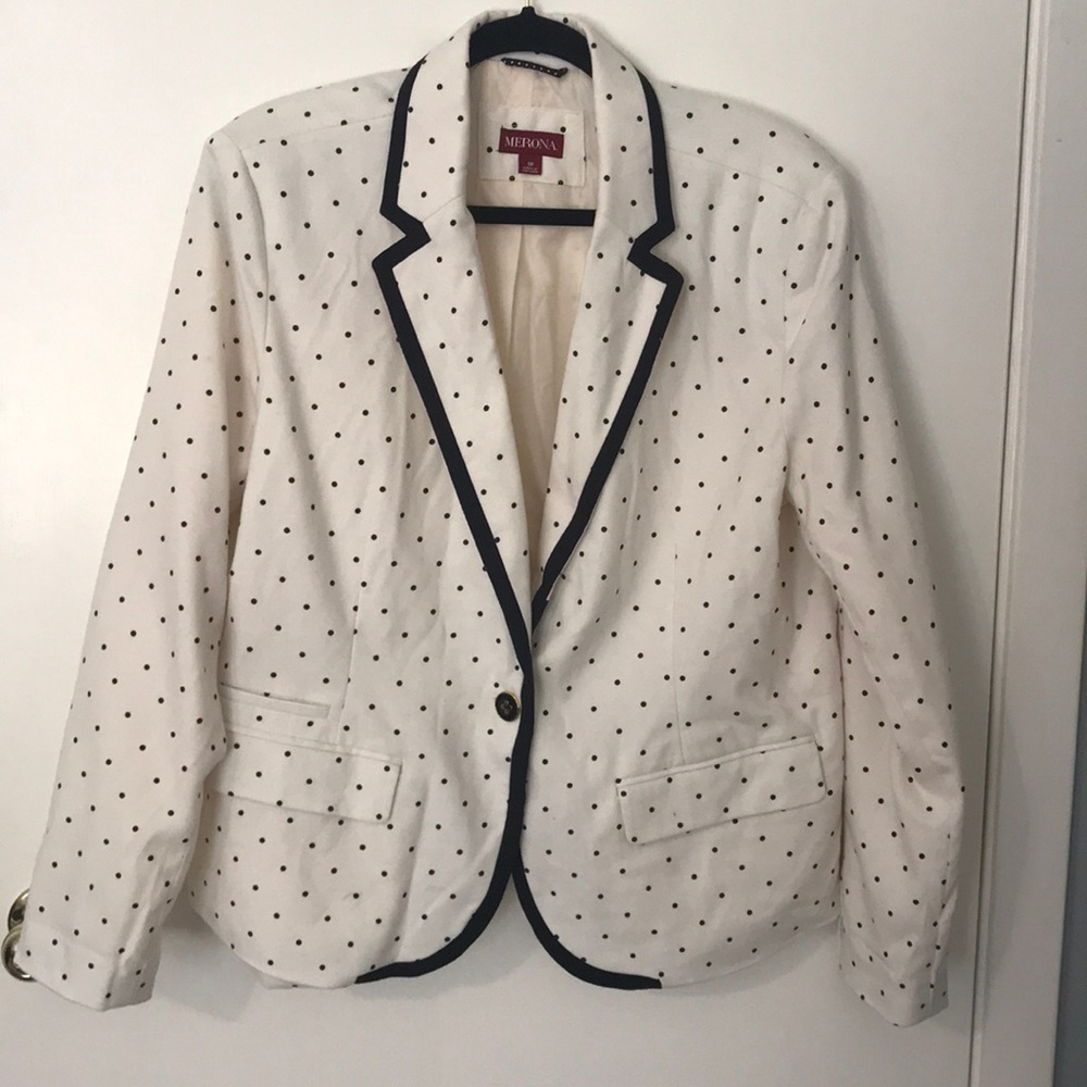 Merona white and black polka dot blazer